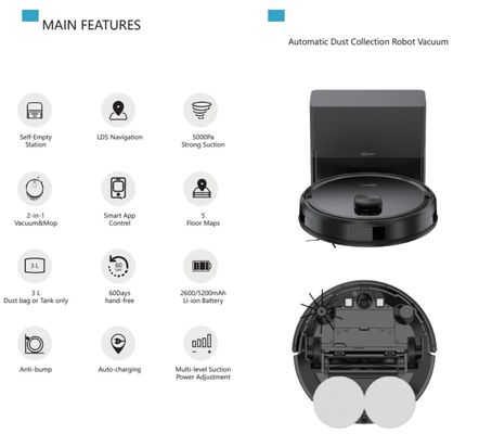 Robot Vacuum Cleaner dengan Spin Mop Deep Clean Floor